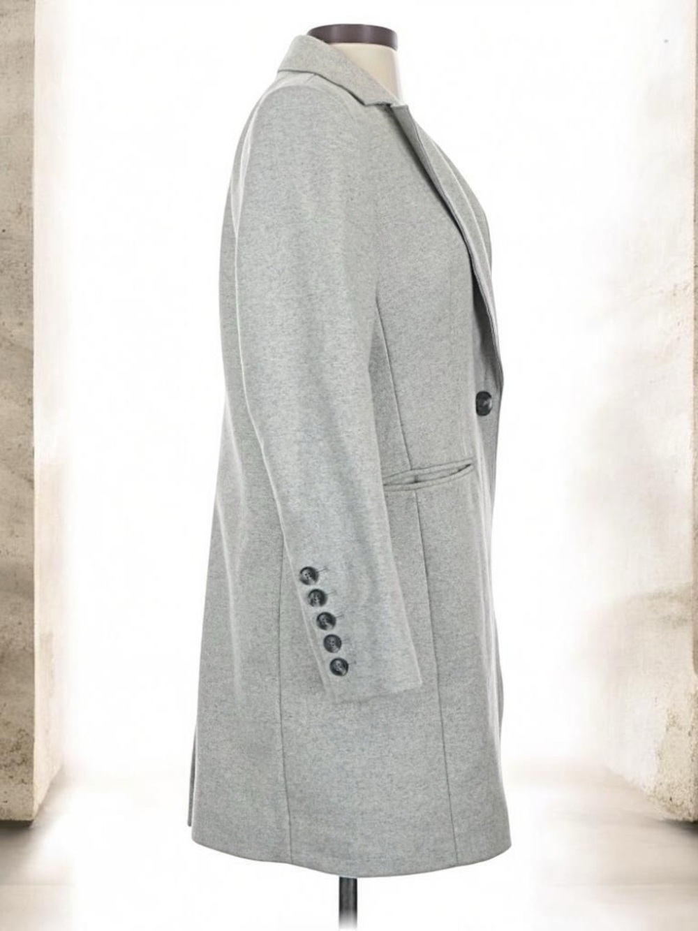 Banana Republic Light Gray Coat Jacket Size 6 | Classic Tailored Blazer Coat - Picture 8 of 16